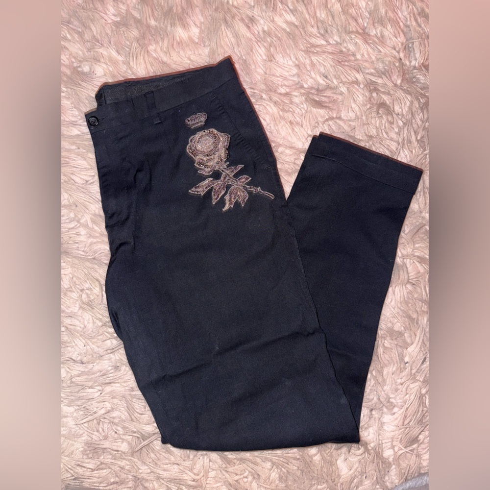 Dolce & Gabbana Straight Legged Trousers with Embroidery size 50